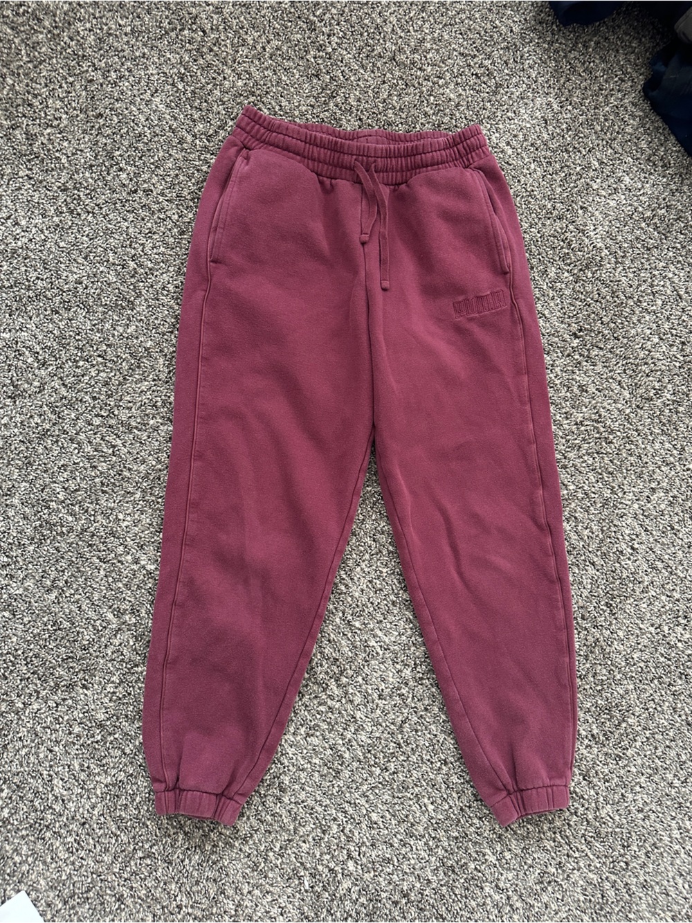 Puma Women’s Athletic Joggers Plum Embroidered Logo Sz Medium